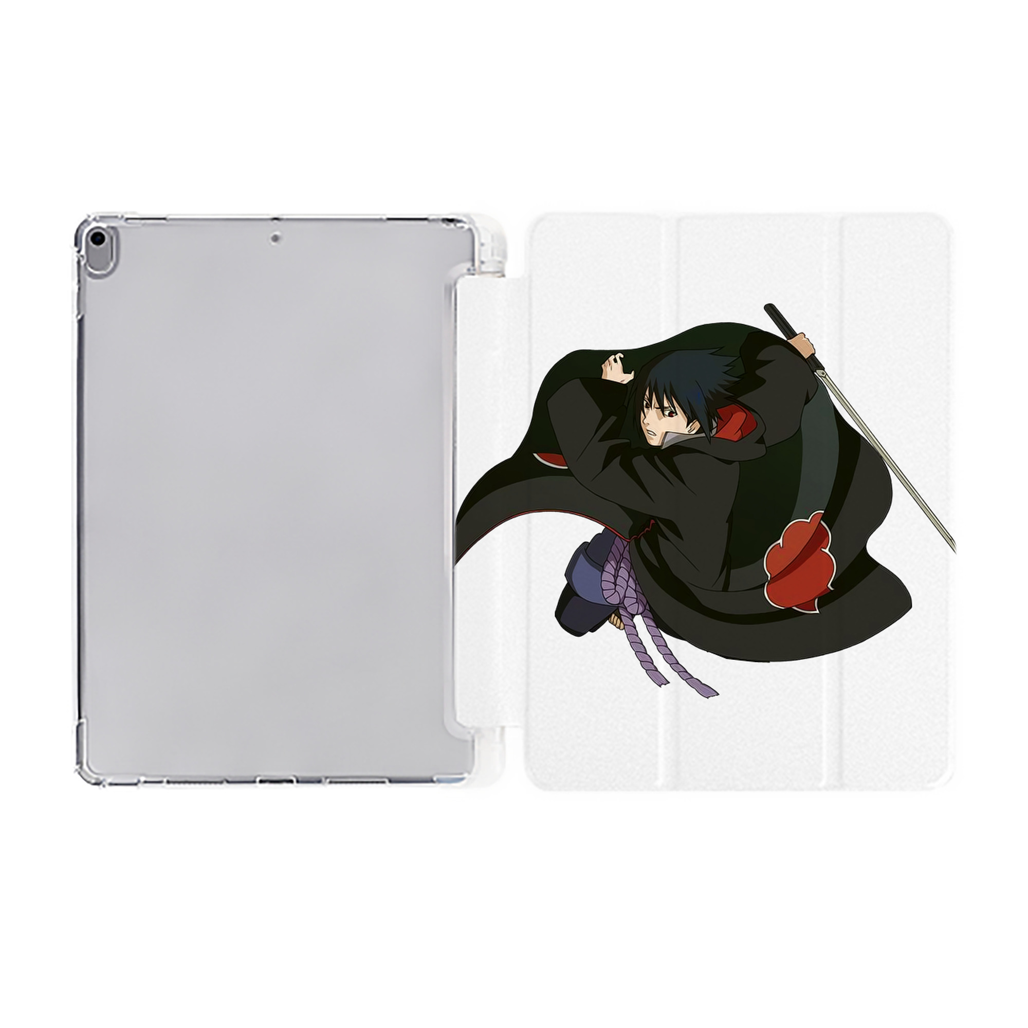 （画像用） NARUTO -ナルト- うちは サスケ Uchiha Sasuke IPad ケース ペン収納付き 三つ折りスタンド PUレザー×シリコン 対応機種9.5/10.5/10.9インチ